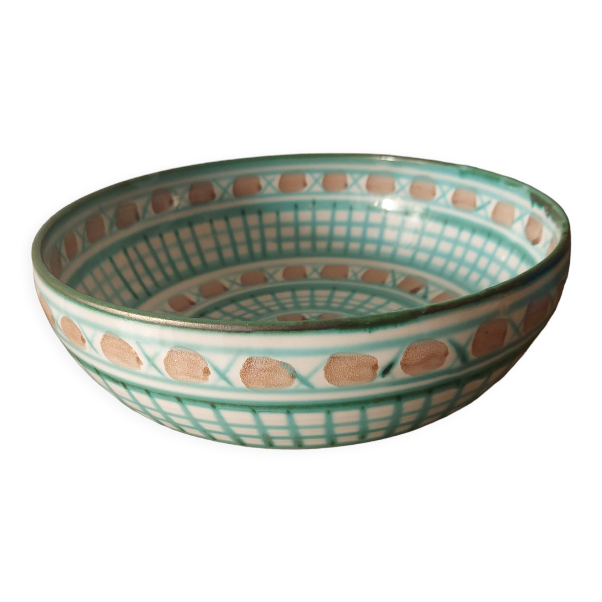 Dish, ceramic salad bowl robert picault, vallauris
