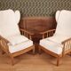 Pair of armchairs with ears of the 50s in oak