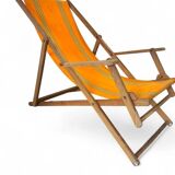 Vintage orange folding garden chair / beach chair