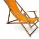 Chaise de jardin pliante vintage orange / chaise de plage