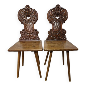 Paire de chaises alsaciennes,