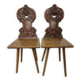 Paire de chaises alsaciennes, XIXème siècle