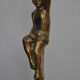 Ancient alabaster lamp and bronze cherub decoration