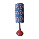 Lampe tactile bakelite rouge vintage, abat-jour liberty fleurs