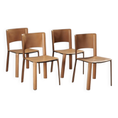 4 chaises en cuir CIDUE, vers 1980