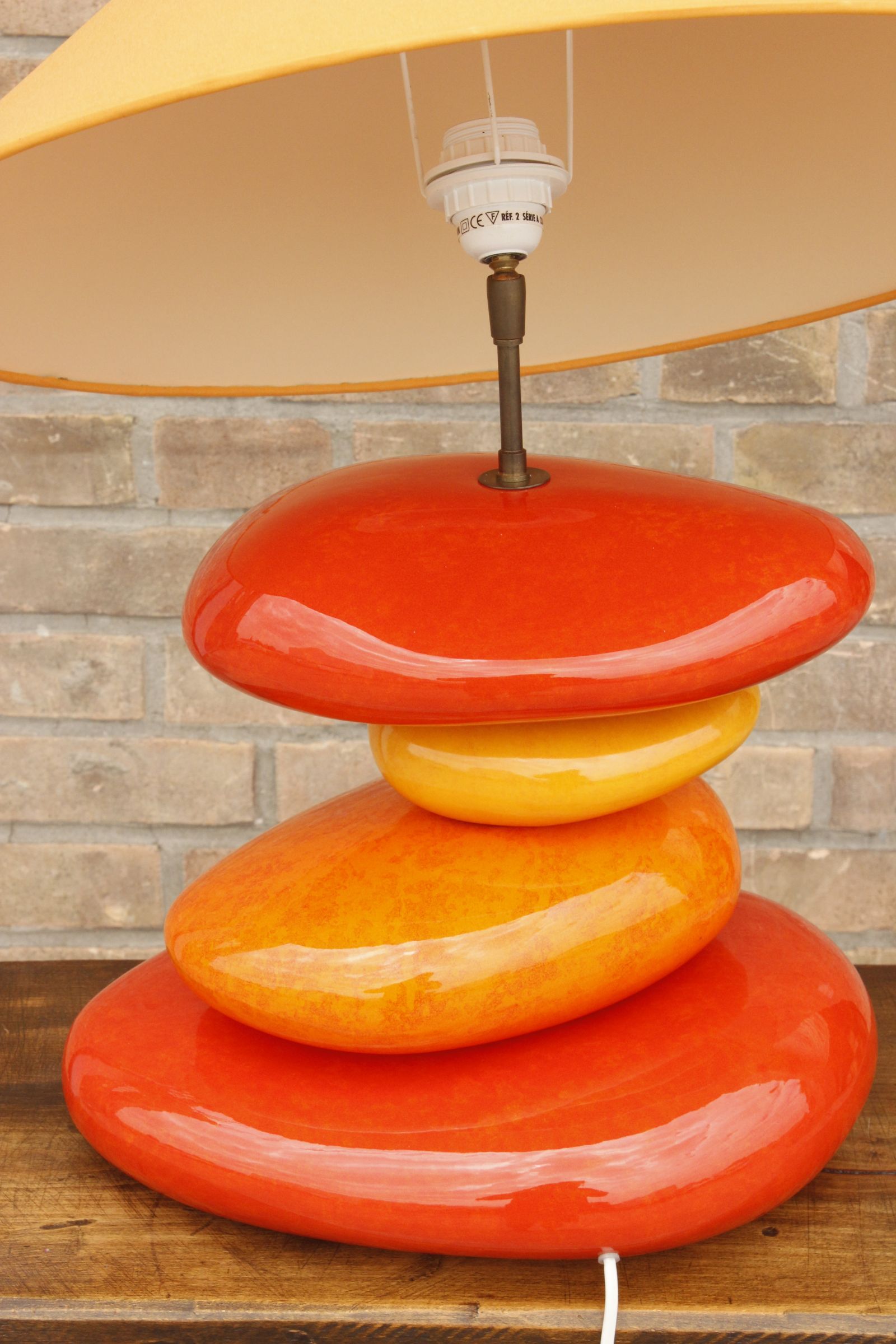 Vintage pebble lamp by François Chatain, France 1980s