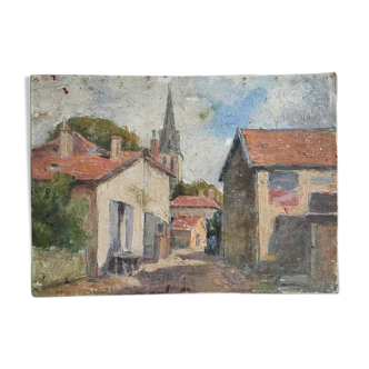 Painting oil ancient landscape