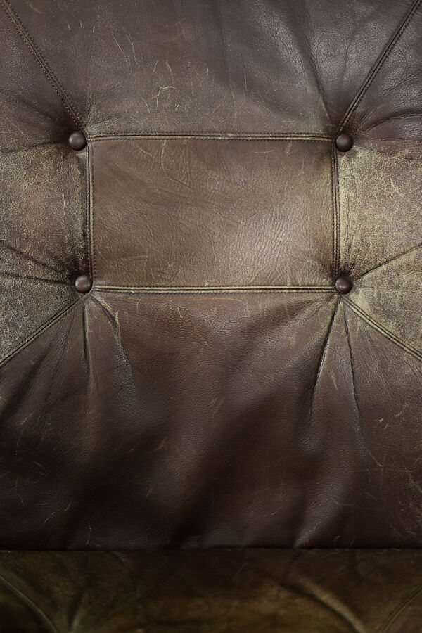 Fauteuil Haut Mid-Century Moderne en Hêtre et Cuir Marron de Farstrup Møbler, Danemark, 1970s