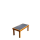 Vintage coffee table in solid wood and slate – 1970s – Modernist style