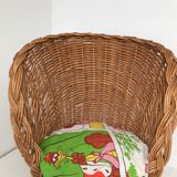 Fauteuil en osier tressé années 50/60