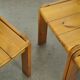 🟡 Vintage pine brutalist dining table chairs, Ate van APELDOORN, 1970s