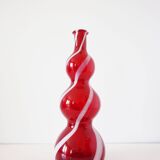 Italian carafe, blown glass, red Empoli.
