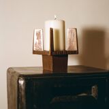 Brutalist Candle Holder / Chandelier in Bronze Circa 1950