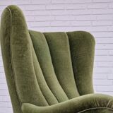 1960s, danish design, velour relax chair with footstool, original condition.