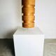 Large Cylindrical Pine Veneer Table Lamp By Hans-Agne Jakobsson For Ab Ellysett, Sweden 1960S