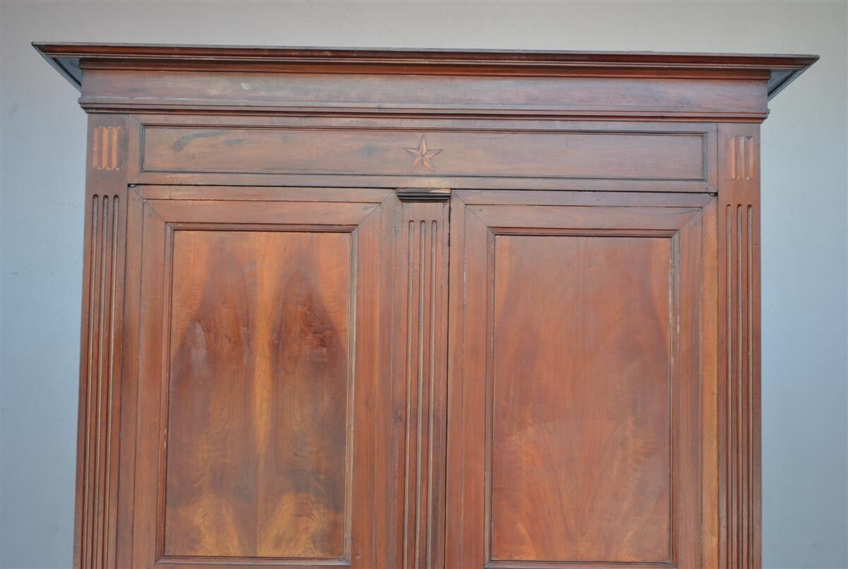 Wardrobe Louis XVI period 18th century mahogany