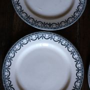 A set of 6 flat plates Terre de Fer Guirlandes Louis XVI Salins