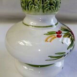 Vintage ceramic slip vase V Bassano pitcher decorated with porcelain flowers