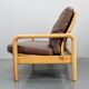 1970s L. Olsen & Søn Oak and Leather 2-Seater Sofa, Denmark