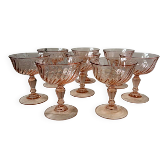 Series of 8 Rosaline champagne glasses