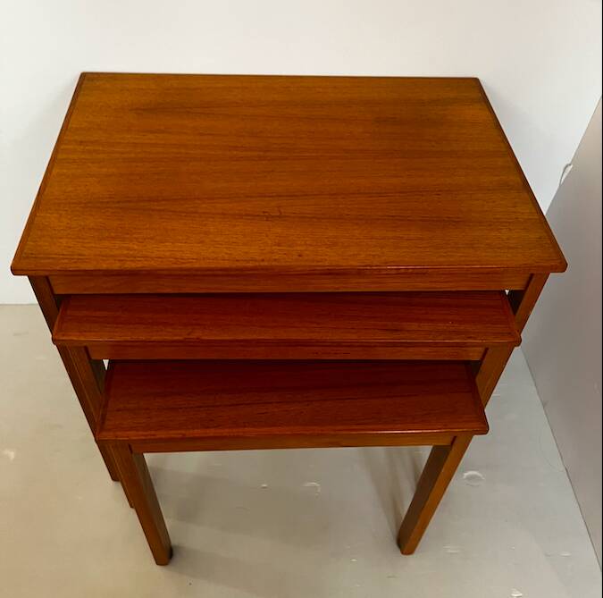 Danish nesting tables in vintage teak.