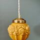 Vintage art deco globe pendant light in ochre opaline