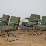 Chrome and Teak Chairs by Gordon Russell, United Kingdom, 1970s, Set of 4
