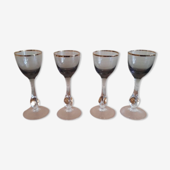 Set de 4 verres dorés Suzanne par Jozef Stanik