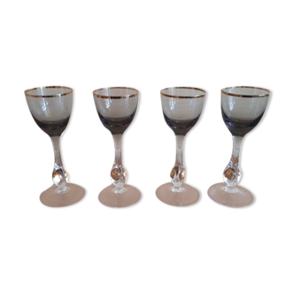 Set of 4 golden glasses Suzanne by Jozef Stanik