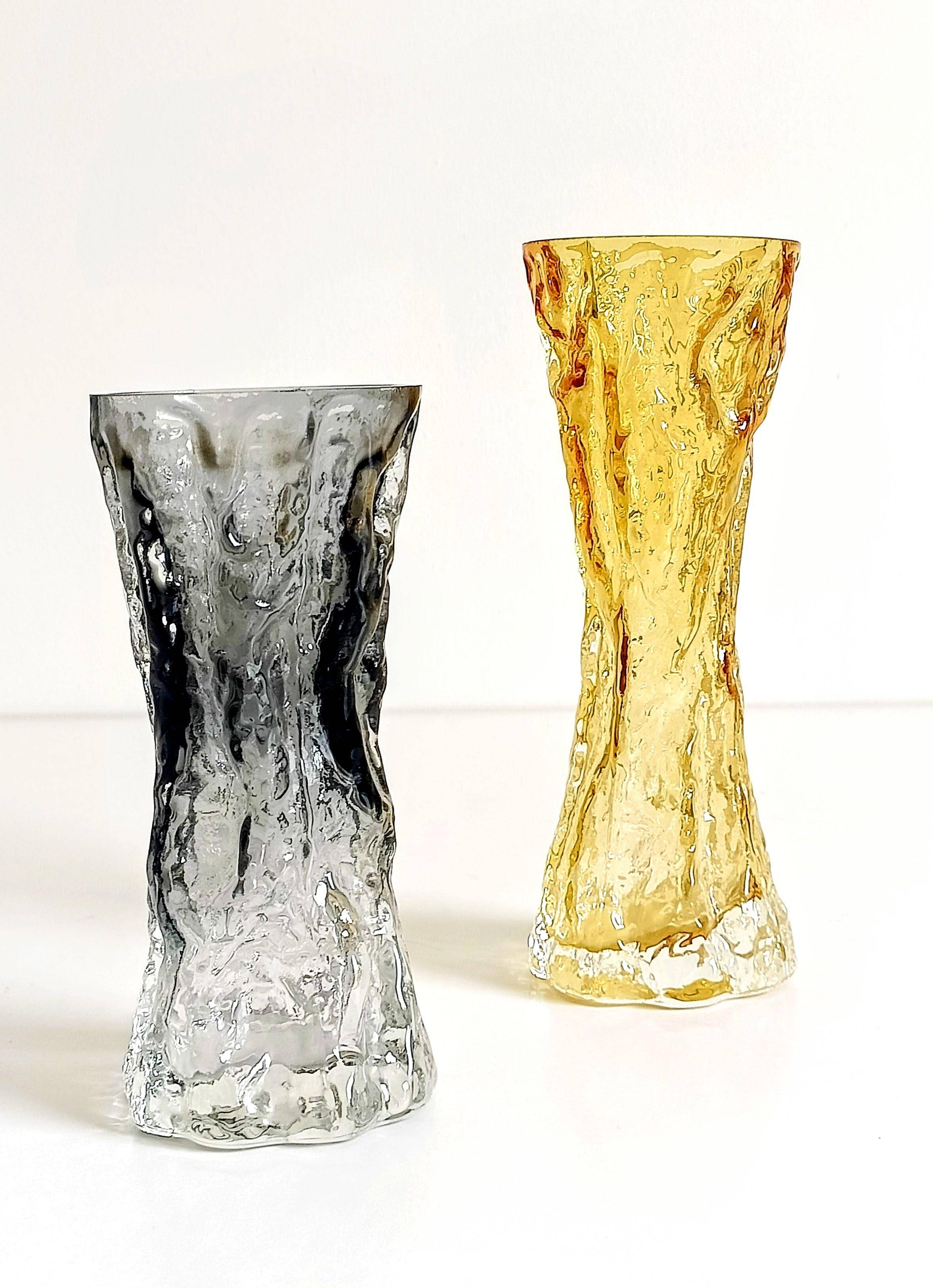 1970s Brutalist Art Glass Vases by Kurt Wokan, Handmade in Germany