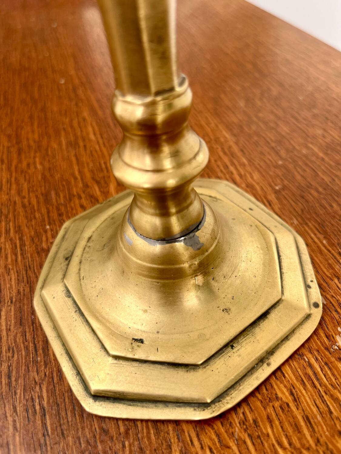 Vintage gold metal candlestick