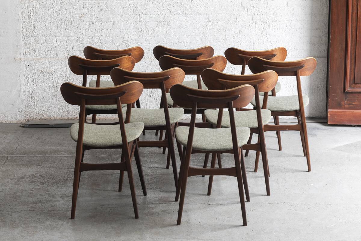 Set of 10 dining chairs 'Kastrup' by Louis van Teeffelen, Dutch design, 1960s