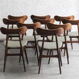Set of 10 dining chairs 'Kastrup' by Louis van Teeffelen, Dutch design, 1960s