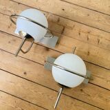 Paire d'appliques globe murale space age vintage 1970