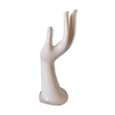 Soliflore vase, or jewelry holder, ring, in white ceramic.