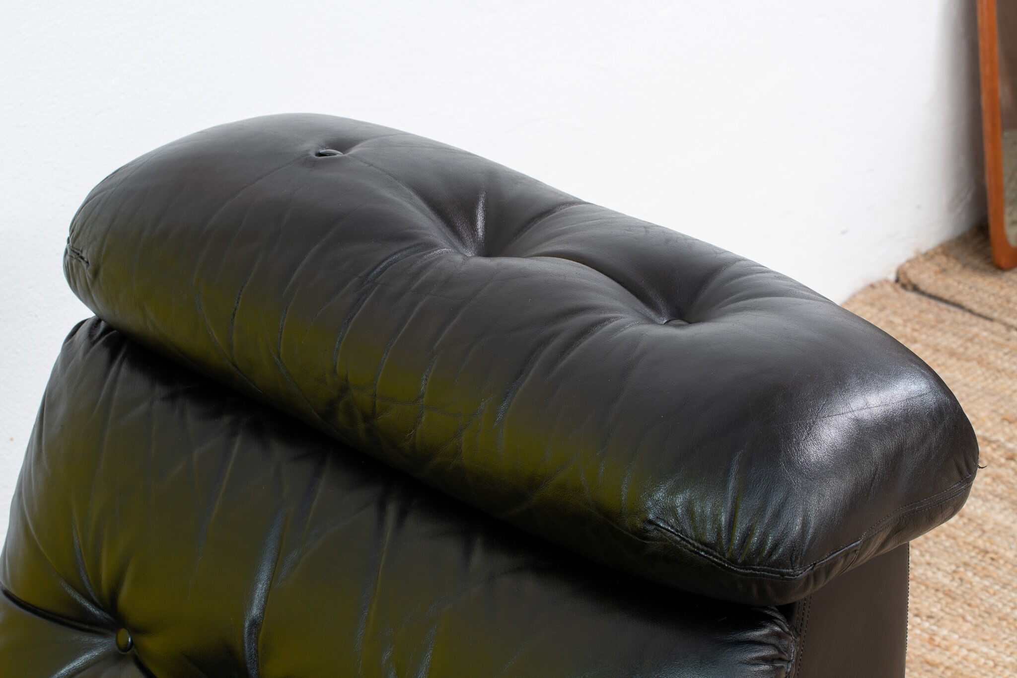 Vintage Scandinavian leather fireside chair – 75 cm