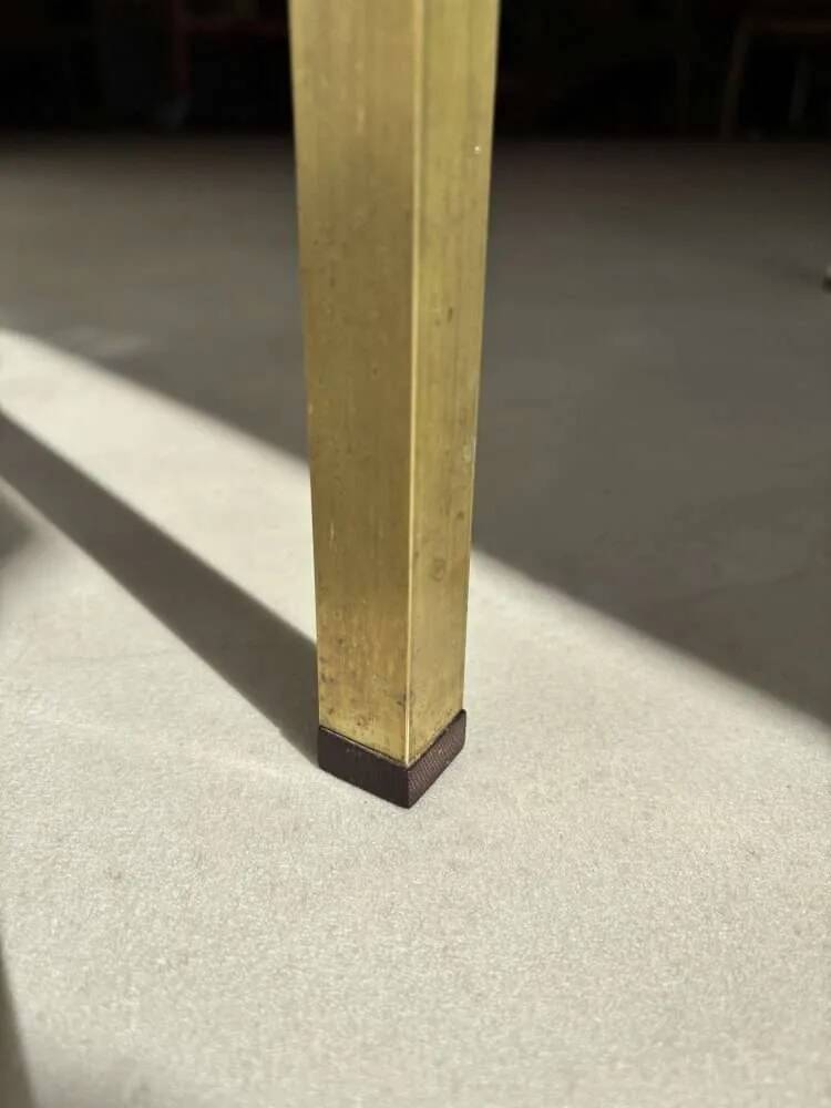 Swedish brass coffee table with a marbled glass top from the 1960s.