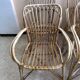 Serie de 4 fauteuils vintage en rotin