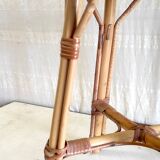 Rattan and cane stool - mid-20th century