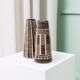 Vintage VEB Coswig GDR Ceramic Vase Marron with Beige Ritzdekor, 1970s