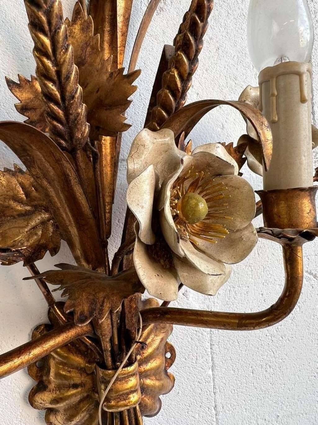 Vintage wall lamp / wall lamp in sheaf of wheat
