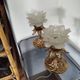Pair of vintage floral wall lights or small pendant lights – glass deposition