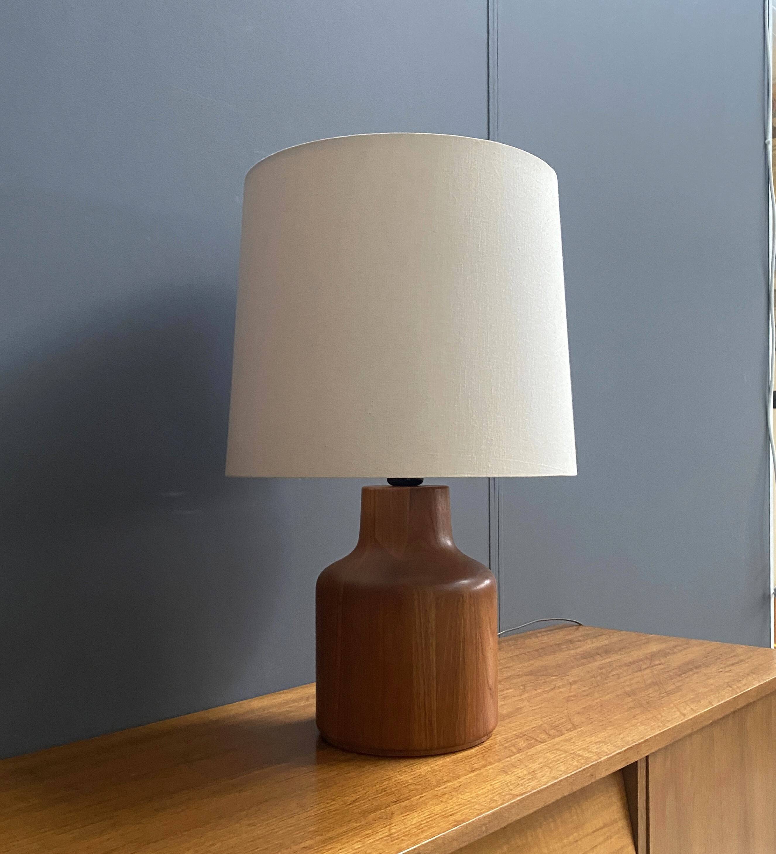 Teak table lamp by Kirk Copenhagen Denmark 1970s