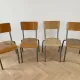 Set of 8 vintage industrial workshop chairs