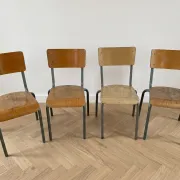 Lot de 8 chaises d'atelier vintage industrielles