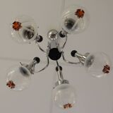 Chandelier with 5 arms of lights, Mazzega style, 1970