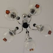 Chandelier with 5 arms of lights, Mazzega style, 1970