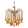 Vintage Murano Amber Glass Teardrop Chandelier - 1960-70s