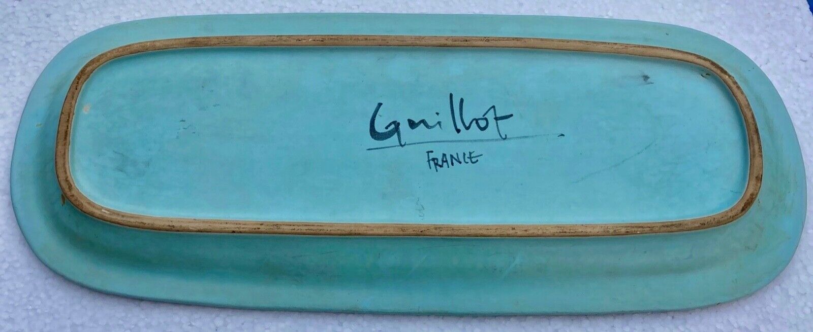 ceramic plate EPOQUE 1950 africanist decoration - signed GUILLOT - FRANCE