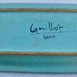 ceramic plate EPOQUE 1950 africanist decoration - signed GUILLOT - FRANCE